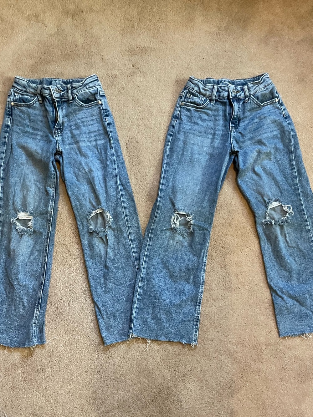 Girls size 8,  Distressed Legs Jeans - Twin Pair